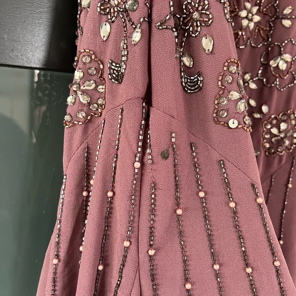 ASOS Mauve Beaded Midi Dress